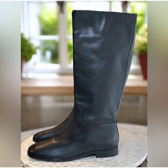 Vince $595 Margaret Black Leather Riding Boots Women’s 7.5 / 38 Knee High Equest - Picture 3 of 9